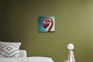 Tableau «Cuore surrealista omaggio a Magritte» Paolo et Edgar - 30 x 30 x 1 cm