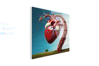 Tableau «Cuore surrealista omaggio a Magritte» Paolo et Edgar - 30 x 30 x 1 cm