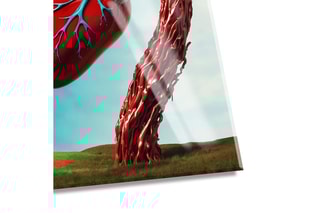 Tableau «Cuore surrealista omaggio a Magritte» Paolo et Edgar - 30 x 30 x 1 cm