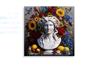 Tableau «Natura morta con Medusa» Paolo et Edgar - 30 x 30 x 1 cm