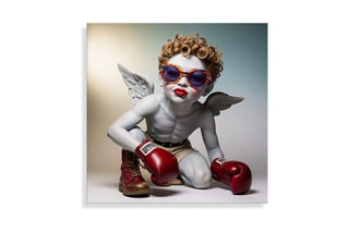 Tableau «Putto Boxeur» Paolo et Edgar - 30 x 30 x 1 cm