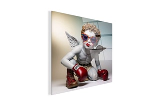 Tableau «Putto Boxeur» Paolo et Edgar - 30 x 30 x 1 cm