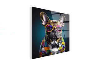 Tableau «Bulldog Francese Trendy Parade» Paolo et Edgar - 30 x 30 x 1 cm