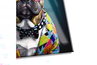 Tableau «Bulldog Francese Trendy Parade» Paolo et Edgar - 30 x 30 x 1 cm