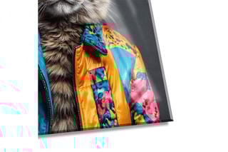 Tableau «Gatto Trendy Parade» Paolo et Edgar - 30 x 30 x 1 cm