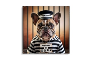 Tableau «Bulldog Francese Galeotto» Paolo et Edgar - 30 x 30 x 1 cm