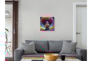 Tableau «Ragazza Afro Punk» Paolo et Edgar - 30 x 30 x 1 cm