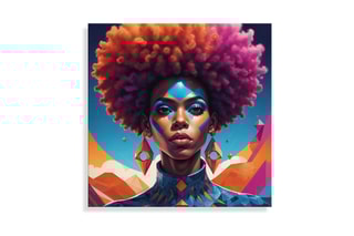 Tableau «Ragazza Afro Punk» Paolo et Edgar - 30 x 30 x 1 cm
