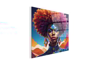 Tableau «Ragazza Afro Punk» Paolo et Edgar - 30 x 30 x 1 cm