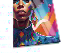 Tableau «Ragazza Afro Punk» Paolo et Edgar - 30 x 30 x 1 cm