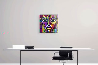 Tableau «Viso Geometrico» Paolo et Edgar - 30 x 30 x 1 cm