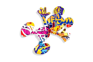 Décoration murale Splat on Graffiti 1 - 49,5 x 42 x 1 cm - Jaune et bleu marine