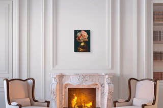 Tableau «Monna Lisa con fiori in testa» Paolo et Edgar - 30 x 21,5 x 1 cm