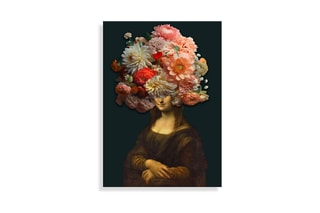 Tableau «Monna Lisa con fiori in testa» Paolo et Edgar - 30 x 21,5 x 1 cm