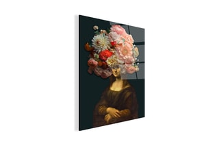 Tableau «Monna Lisa con fiori in testa» Paolo et Edgar - 30 x 21,5 x 1 cm