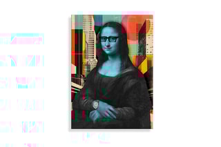 Tableau «Monna Lisa in the City» Paolo et Edgar - 30 x 21,5 x 1 cm