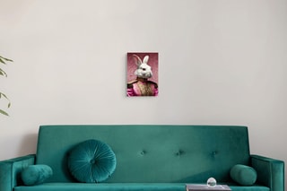 Tableau «Coniglio Imperial Pink Parade» Paolo et Edgar - 30 x 21,5 x 1 cm