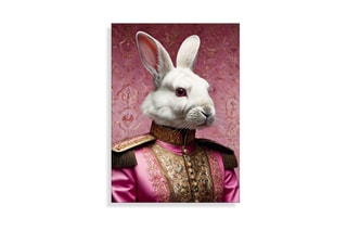 Tableau «Coniglio Imperial Pink Parade» Paolo et Edgar - 30 x 21,5 x 1 cm