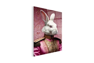 Tableau «Coniglio Imperial Pink Parade» Paolo et Edgar - 30 x 21,5 x 1 cm