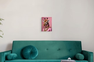 Tableau «Giraffa Imperial Pink Parade» Paolo et Edgar - 30 x 21,5 x 1 cm