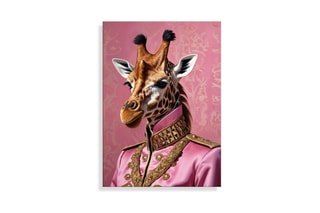 Tableau «Giraffa Imperial Pink Parade» Paolo et Edgar - 30 x 21,5 x 1 cm