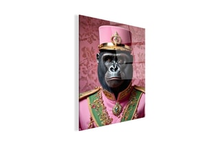 Tableau «Gorilla Imperial Pink Parade» Paolo et Edgar - 30 x 21,5 x 1 cm