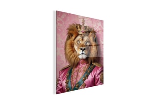 Tableau «Leone Imperial Pink Parade» Paolo et Edgar - 30 x 21,5 x 1 cm