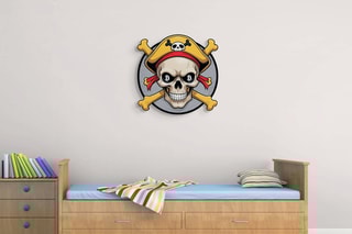 Décoration murale Simbolo dei Pirati - 52 x 50 x 1 cm - Gris et jaune