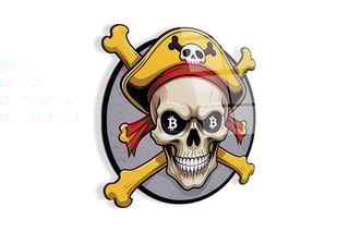 Décoration murale Simbolo dei Pirati - 52 x 50 x 1 cm - Gris et jaune