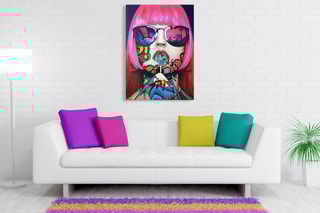 Tableau Volto di donna Pop Art 1 - 70 x 50 cm