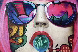 Tableau Volto di donna Pop Art 1 - 70 x 50 cm