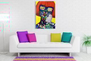 Tableau Volto di donna Pop Art 2 - 70 x 50 cm