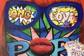 Tableau Volto di donna Pop Art 2 - 70 x 50 cm