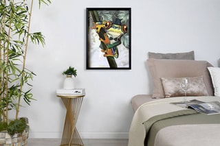 Tableau 3D Rana con cappello a cilindro 2 - 70 x 50 x 3 cm