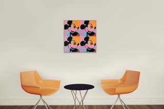 Poster «Mickey Mouse» Andy Warhol - 50 x 50 cm - Noir et orange