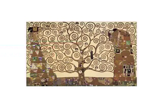 Poster «The Tree of Life» Gustav Klimt - 136 x 80 cm - Marron et beige
