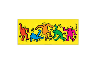 Poster Keith Haring - 120 x 50 cm - Jaune et rouge