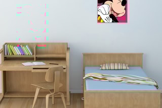 Poster Mickey Disney - 46 x 46 cm - Fuchsia et noir