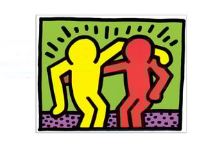 Poster «Pop shop I» Keith Haring - 26 x 17 cm - Vert et noir