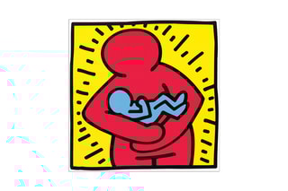 Poster «Untitled, 1986» Keith Haring - 40 x 40 cm - Vert et noir
