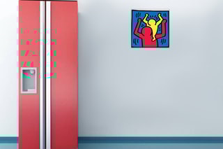 Poster «Untitled, 1987» Keith Haring - 40 x 40 cm - Bleu