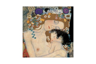 Poster «Mother And Child Detail» Gustav Klimt - 96 x 96 cm - Beige