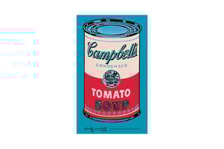 Poster «Campbell's Soup Can, 1965» Andy Warhol - 21 x 35 cm - Bleu cobalt