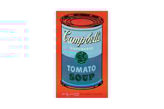 Poster «Campbell's Soup Can, 1965» Andy Warhol - 21 x 35 cm - Rouge
