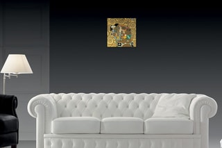 Poster «Abbraccio Detail» Gustav Klimt - 30 x 30 cm - Jaune