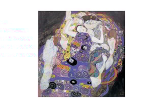Poster «Le Vergini Detail» Gustav Klimt - 30 x 30 cm - Violet