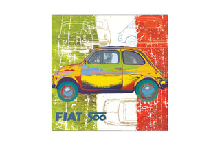 Poster «Pop 500 II» Obraz Salvini - 50 x 50 cm - Rouge et vert