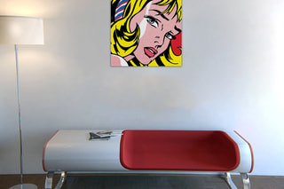Tableau «Girl With Hair Ribbon, 1965» Roy Lichtenstein - 60 x 61 cm