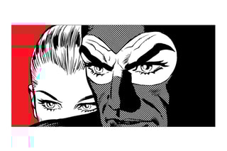 Tableau Diabolik et Eva Kant Diabolik Astorina - 100 x 50 cm 