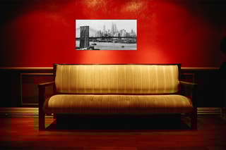 Tableau “Manhattan Skyline And Brooklyn Bridge” Gendreau - 100 x 50 cm